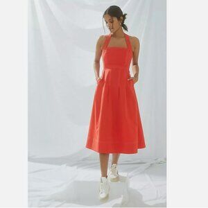 Anthropologie Red Midi Dress